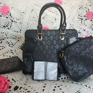 Women handbag PU bag sets set of 4 pieces.